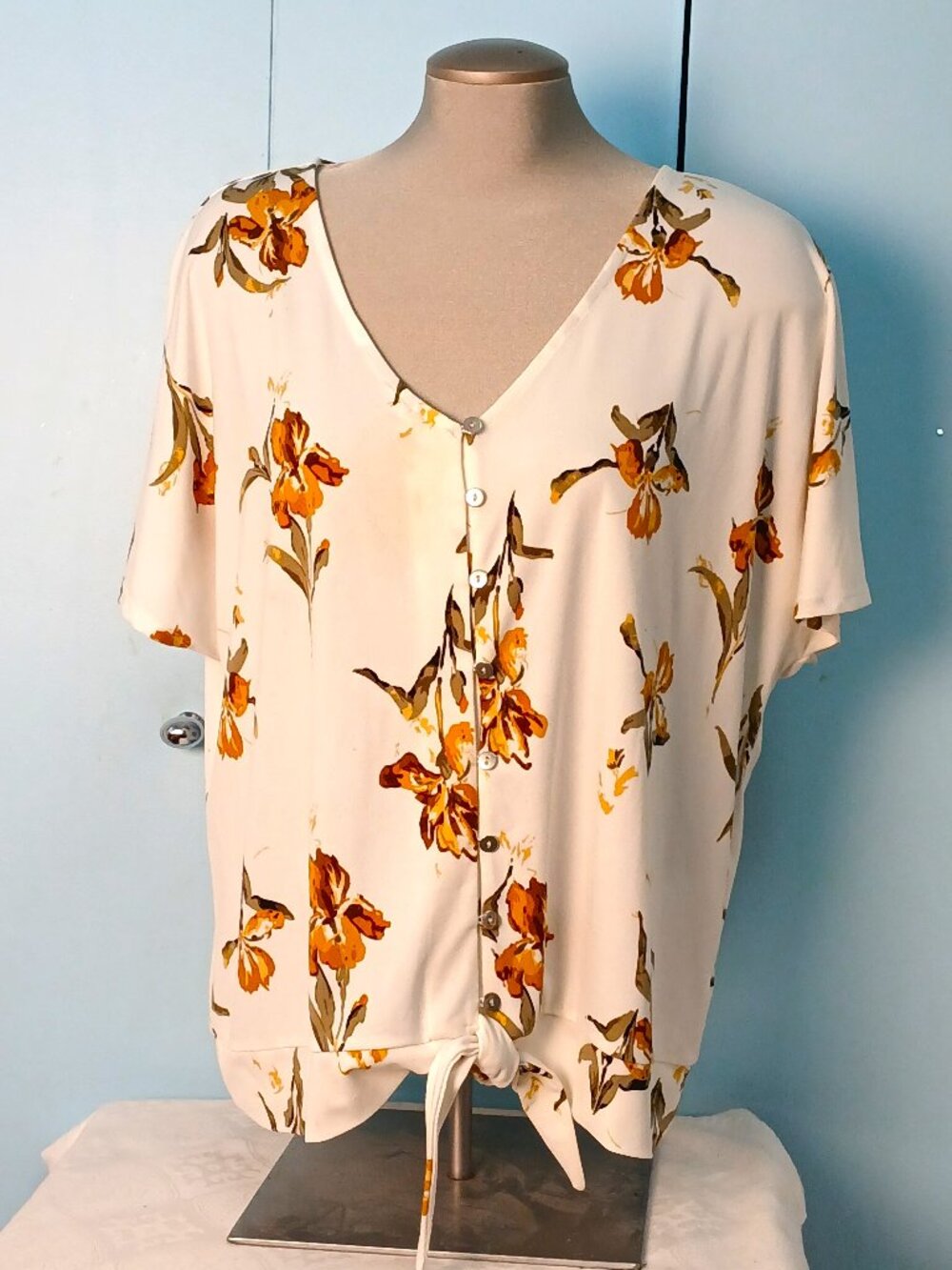DEX Tie-Front Blouse